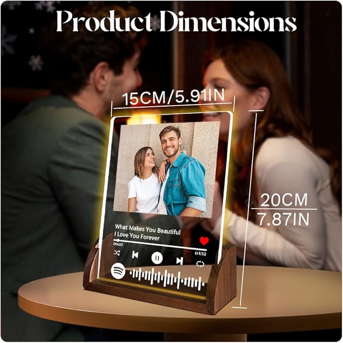 Personalized Spotify lamp with photo and song image – Gift with emotion
