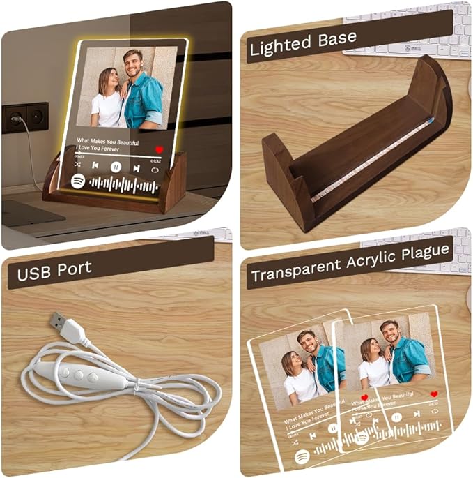 Personalized Spotify lamp with photo and song image – Gift with emotion