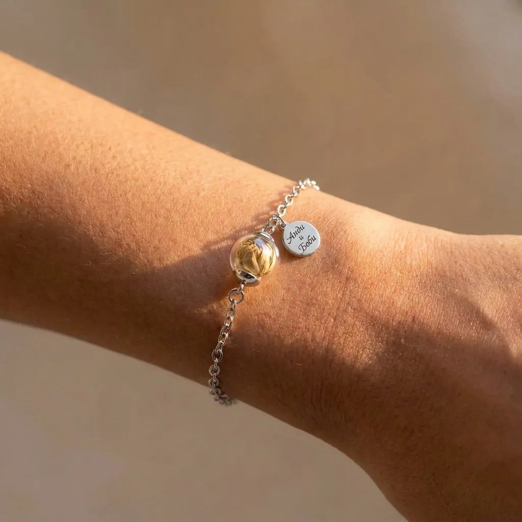 Silver Bracelet with Flower - A Memory That Doesn't Fade