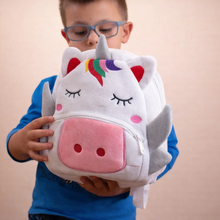 Детска Раница Еднорог с Име – Бродирана Персонално, Мека и Удобна - Wishifyy