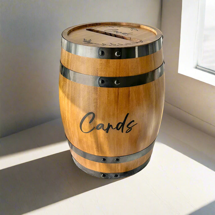 Handmade Barrel for Envelopes and Cards – Slot and Stand