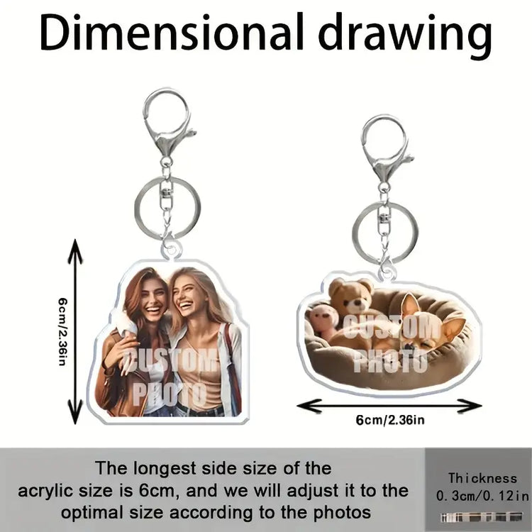 Personalized keychain with a portrait of your pet