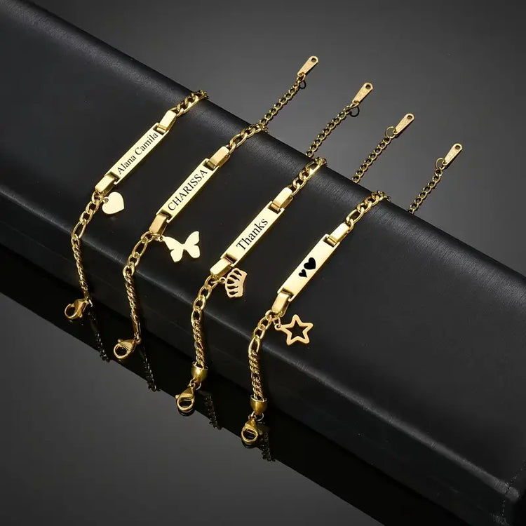 Personalized Gold/Silver Bracelet Or Anklet With Engraving