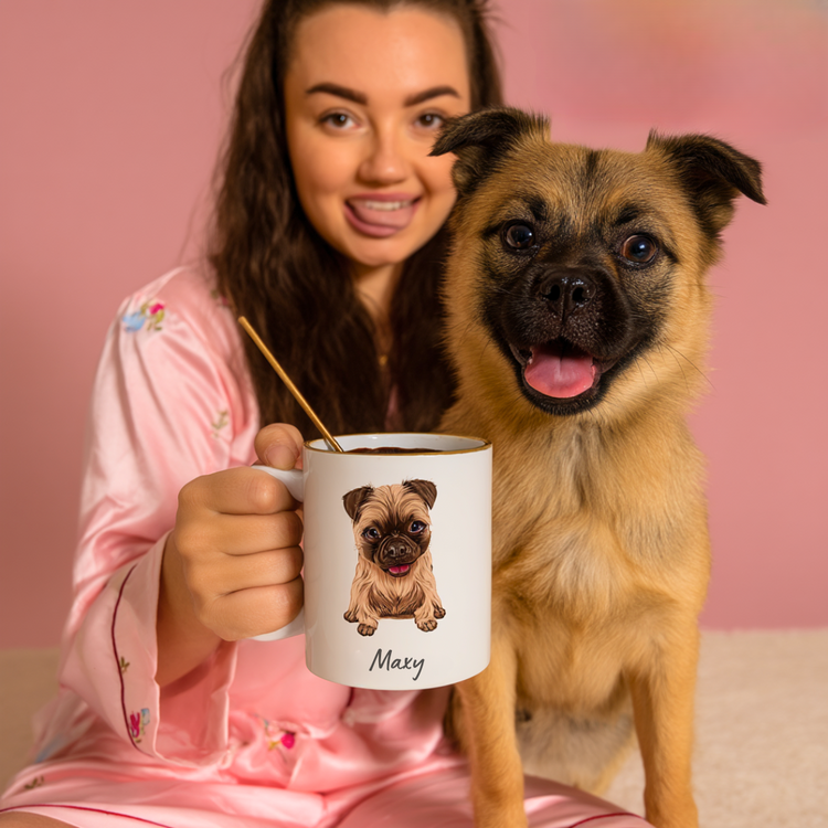 Personalized mug with pet photo and name – Gift for dog and cat lovers
