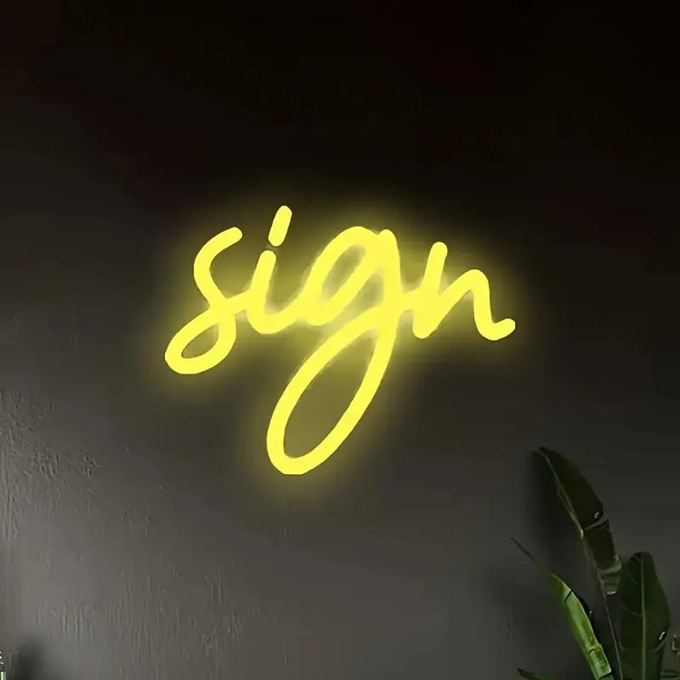 Personalized LED neon sign – 2 lines, 11 colors, USB powered