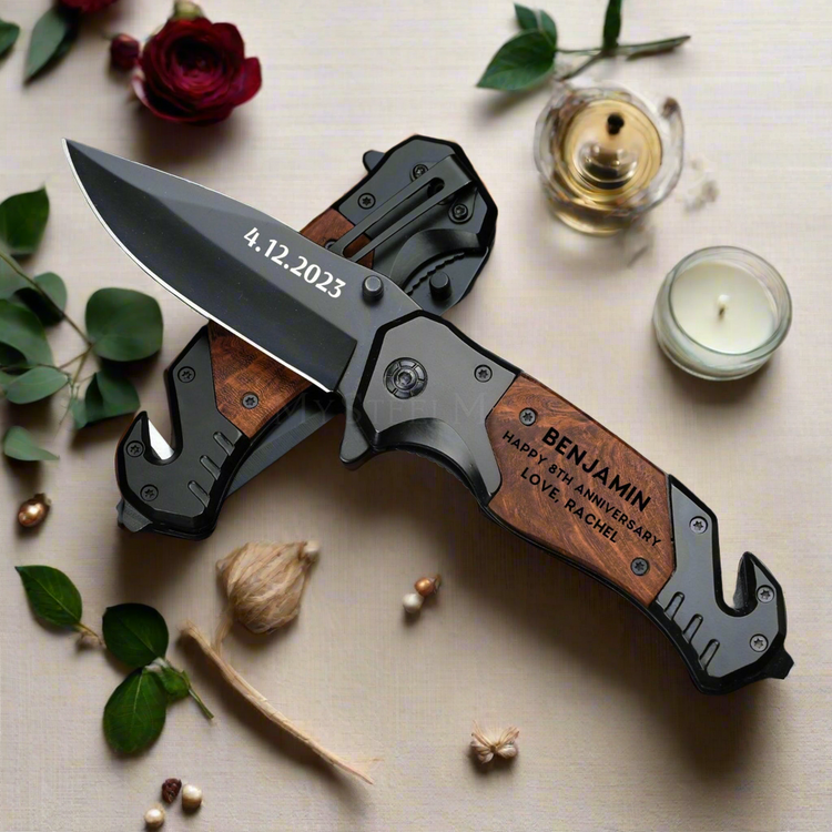 Personalized Hunting Knife – Engraved Folding Knife for Gift