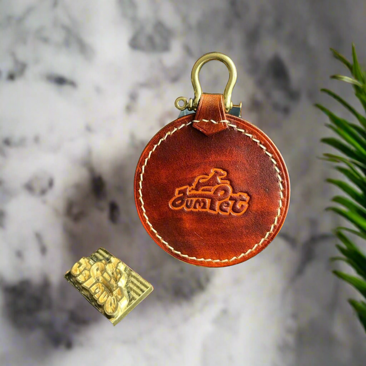 Premium leather mascot with a hand-drawn image of a pet
