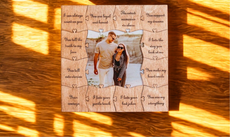Personalized wooden puzzle in a box – 20 reasons why I love you