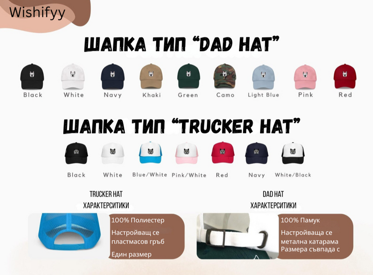Personalized hat with embroidered pet – By photo