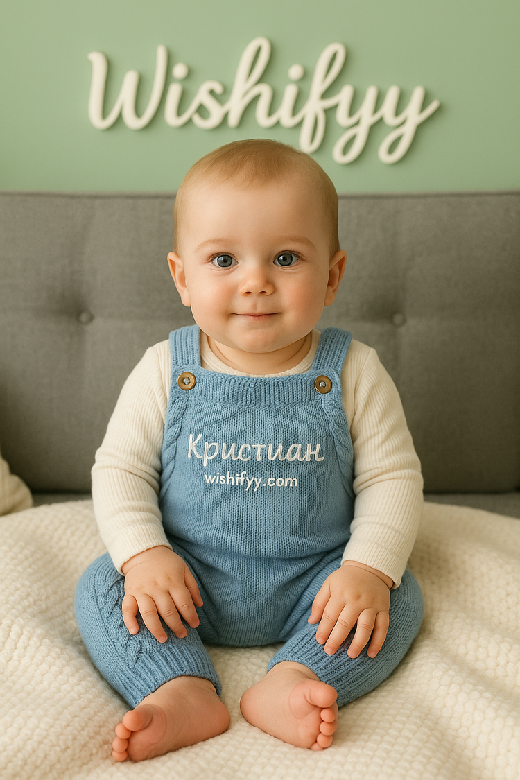 Персонализиран бебешки плетен гащеризон – Мек, удобен и стилен