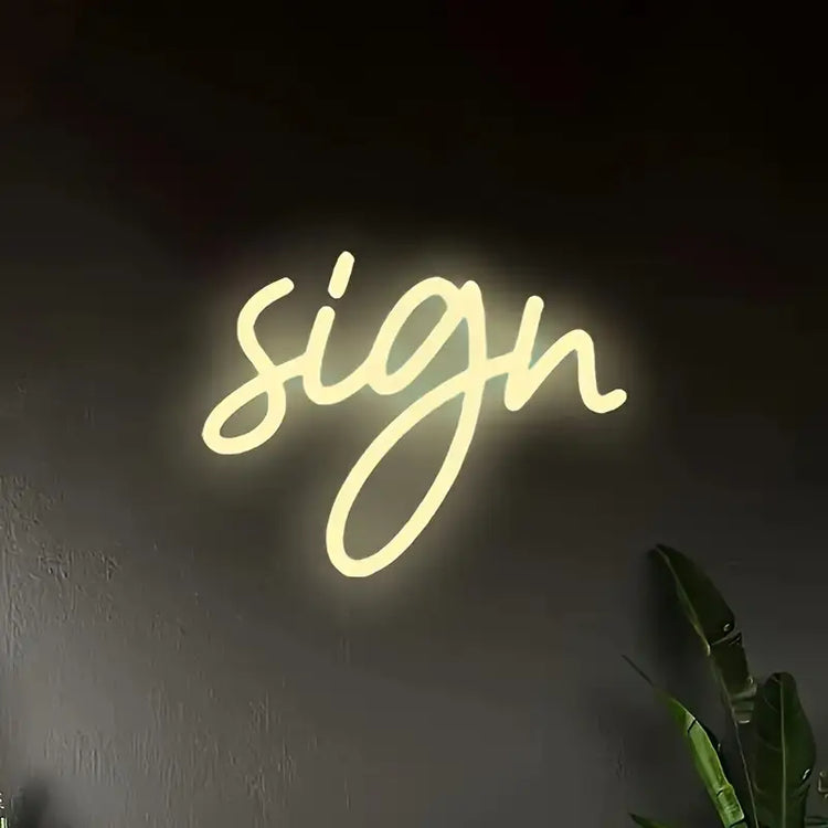 Personalized LED neon sign – 2 lines, 11 colors, USB powered