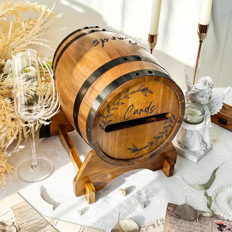 Handmade Barrel for Envelopes and Cards – Slot and Stand