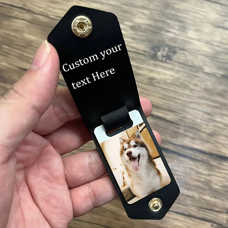 Personalized leather keychain with photo – Ideal gift