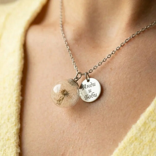 Сребърно Колие "Wishifyy" – Истински Глухарчета