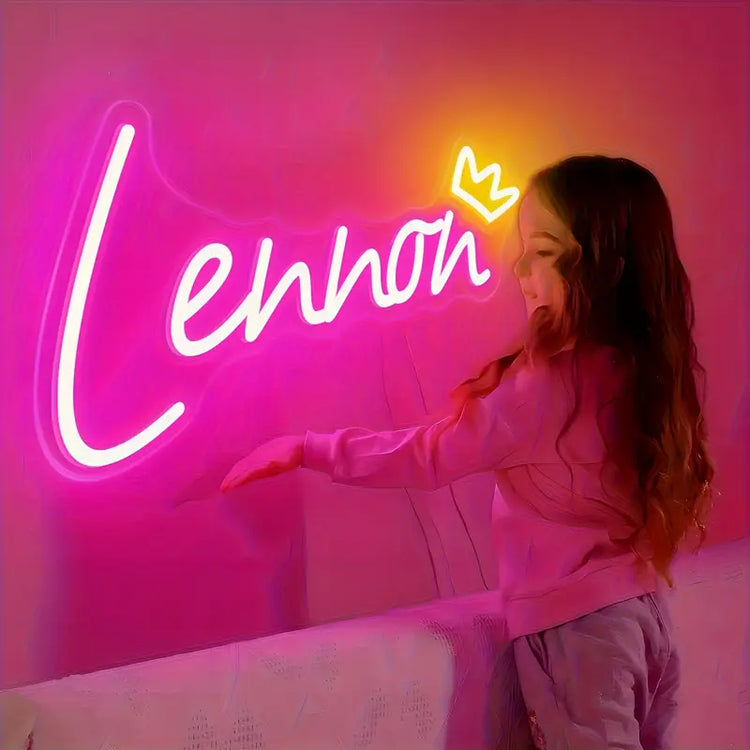 Personalized LED neon sign – 2 lines, 11 colors, USB powered