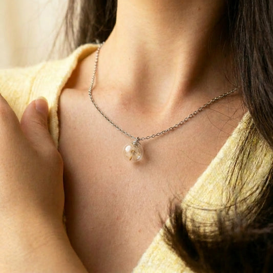 Сребърно Колие "Wishifyy" – Истински Глухарчета