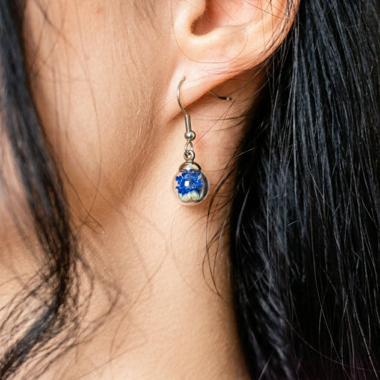 Обеци с Истинско Цвете и Персонализация