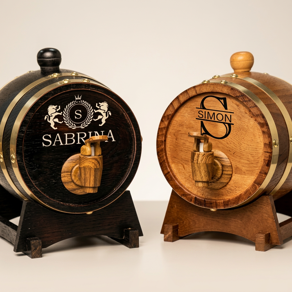 Персонализирана Мини Бъчва от Бял Дъб – 1.5L – снимка 2