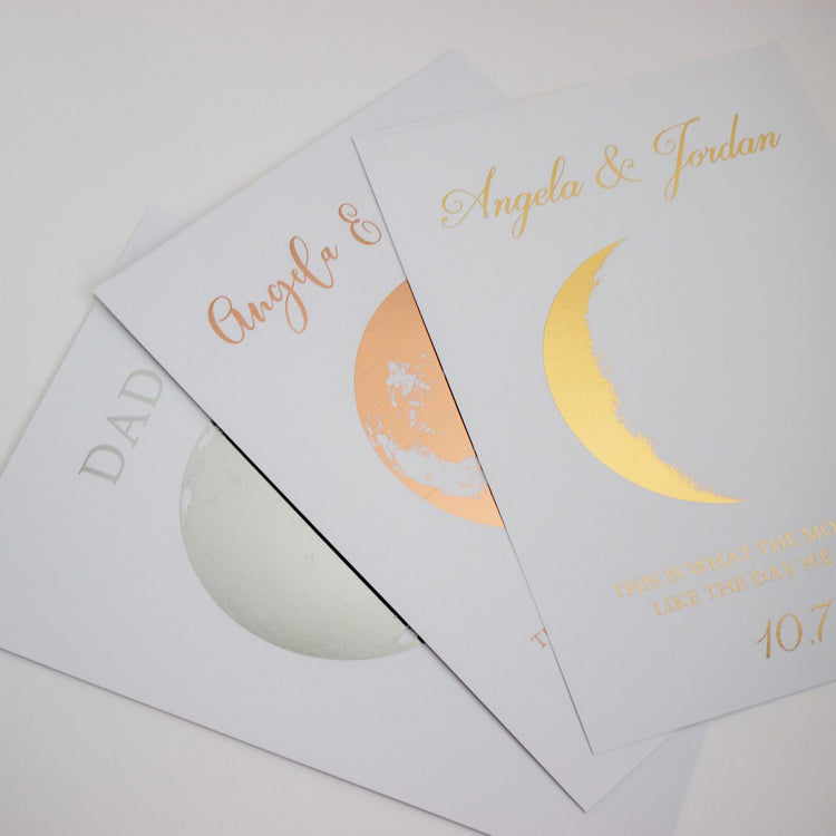 Personalized Gold Moon Phase Print | Special Date Keepsake