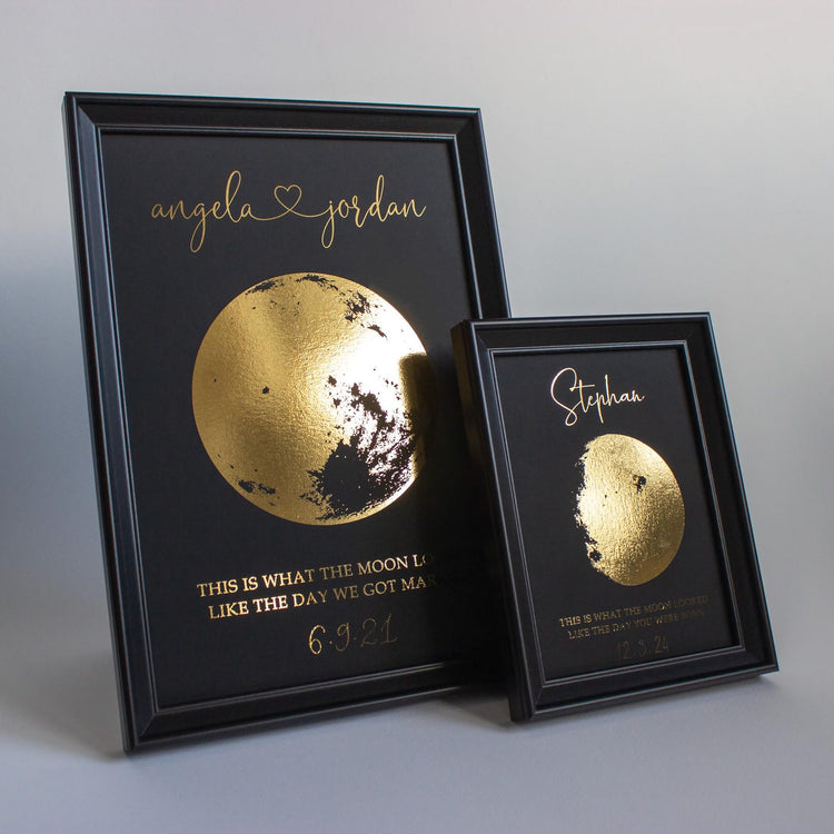 Personalized Gold Moon Phase Print | Special Date Keepsake