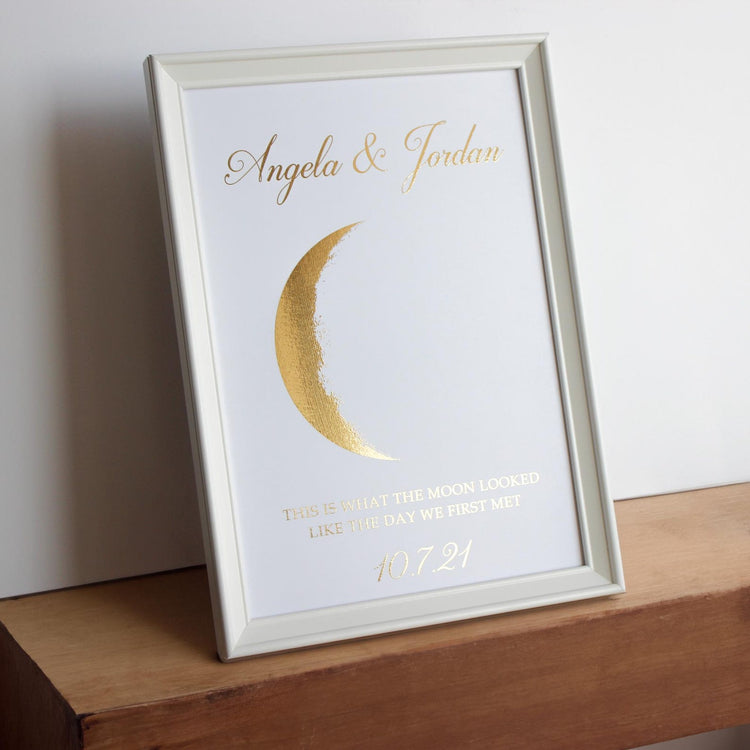 Personalized Gold Moon Phase Print | Special Date Keepsake