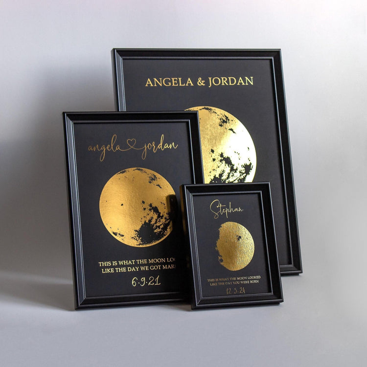 Personalized Gold Moon Phase Print | Special Date Keepsake