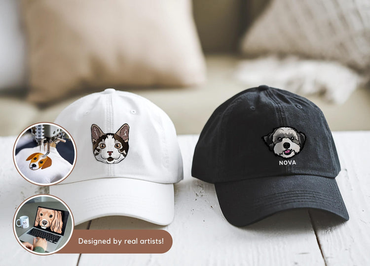 Personalized hat with embroidered pet – By photo