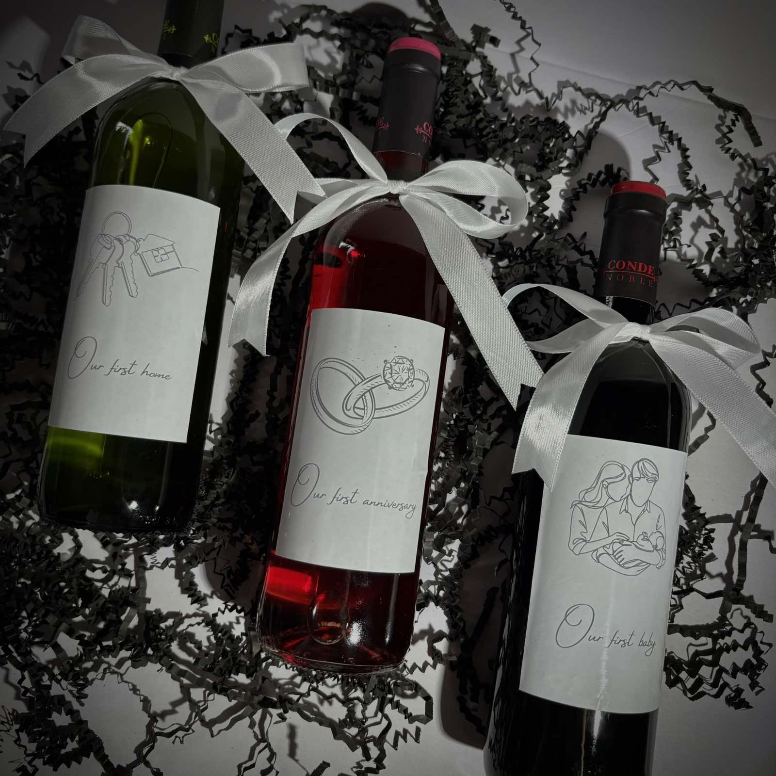 Персонализирана Бутилка Вино с Послание – Бяло, Розе или Червено - Wishifyy