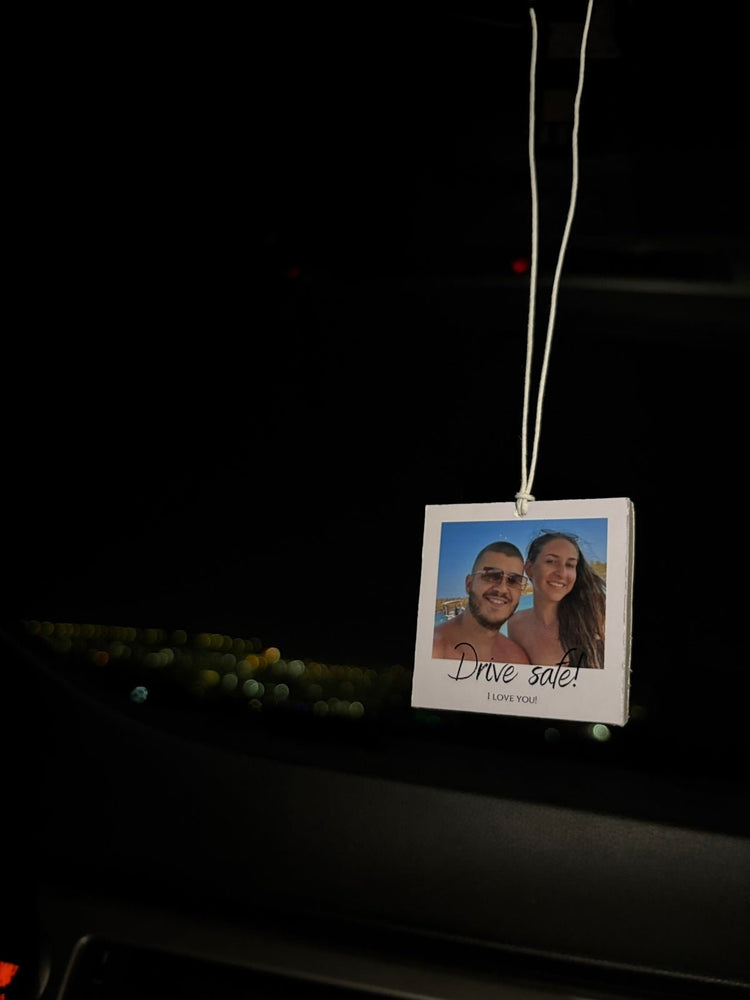 Персонализиран Талисман за Автомобил 5×5 см – Снимка и Пожелание - Wishifyy