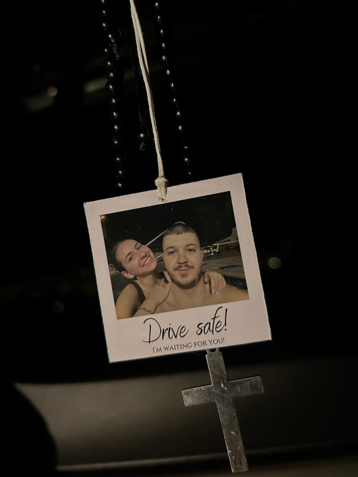 Персонализиран Талисман за Автомобил 5×5 см – Снимка и Пожелание - Wishifyy