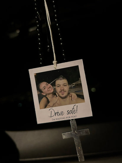 Персонализиран Талисман за Автомобил 5×5 см – Снимка и Пожелание - Wishifyy
