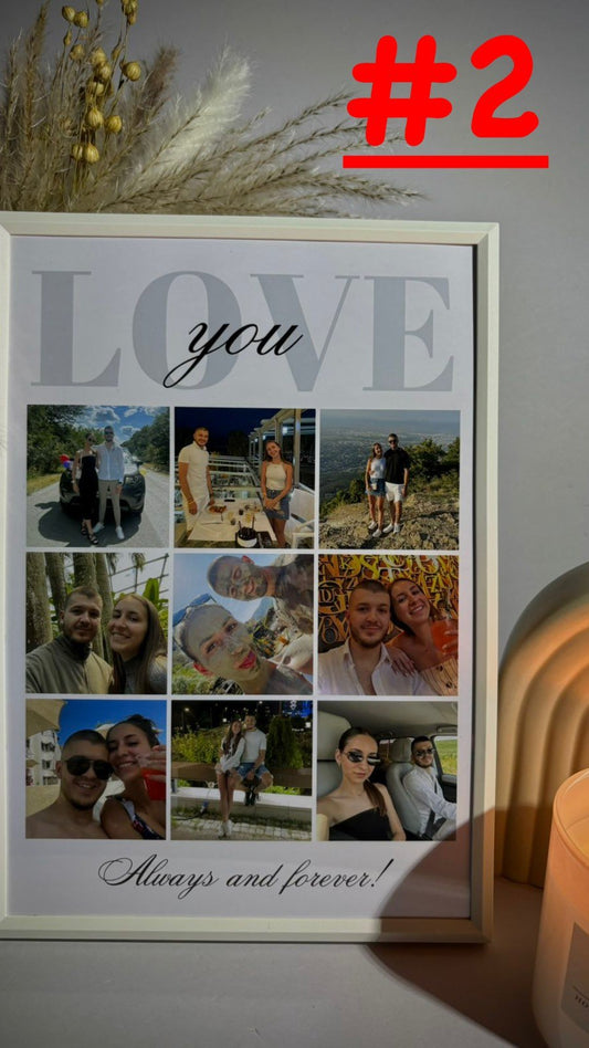 Персонализиран Колаж „You & Me“ с Рамка – Подарък за Двойки - Wishifyy