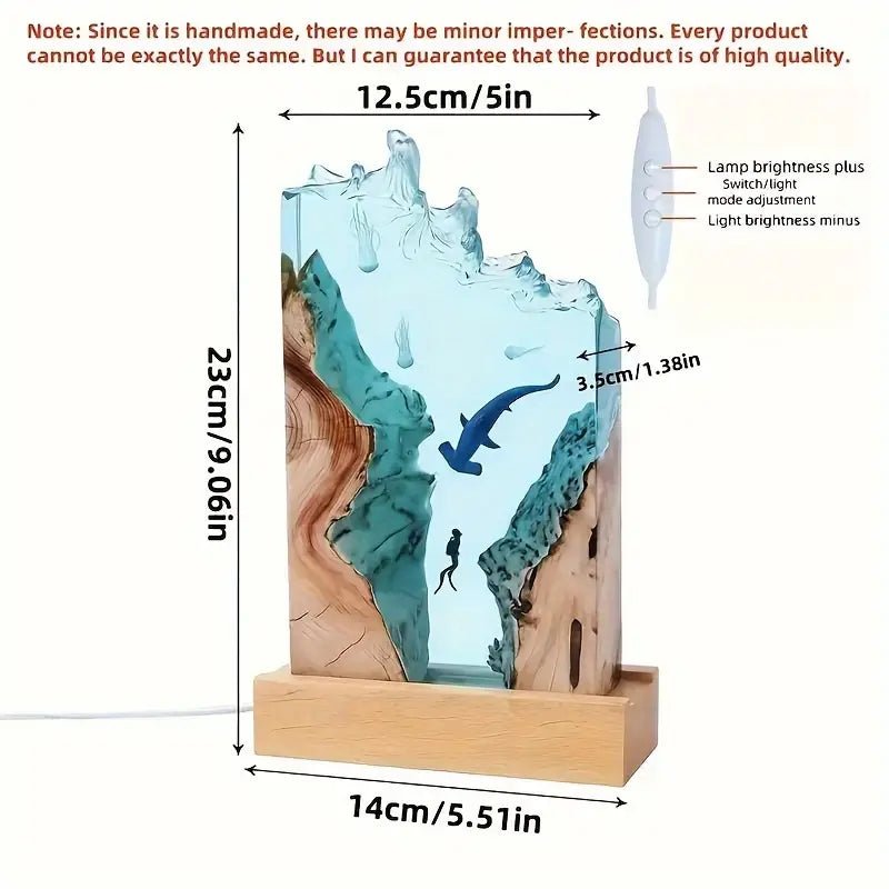 Океанска Лампа с Водолаз – Ръчно Изработени Подаръци