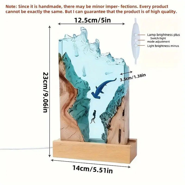 Океанска Лампа с Водолаз – Ръчно Изработени Подаръци