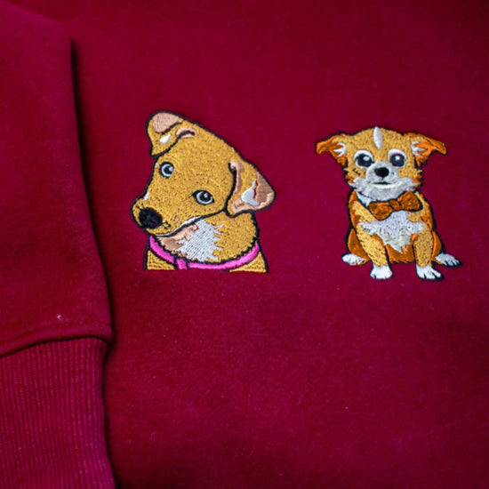 Персонализиран суитшърт с бродиран портрет на домашен любимец - Wishifyy