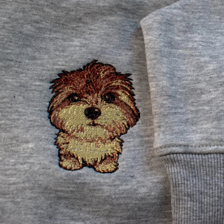 Персонализиран суитшърт с бродиран портрет на домашен любимец - Wishifyy