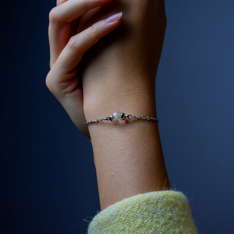 Сребърно Колие „Направи Желание“ – Истински Глухарчета + Гравирана Плочка | Wishifyy - Wishifyy